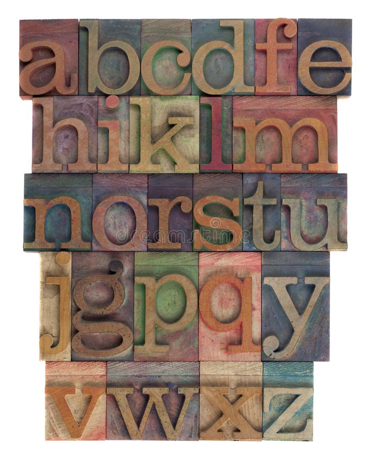 Abstrakt alfabetboktrycktyp