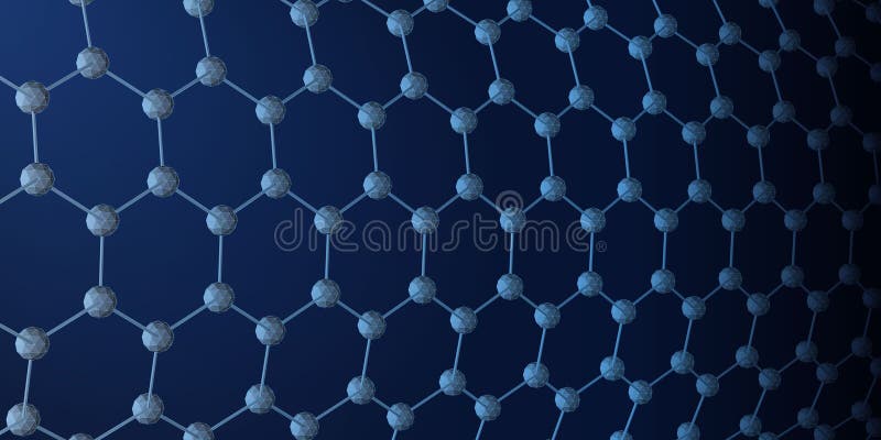 Abstrakt bakgrund 3D hexagonalt rutnät som förbinder poligonsfärer. Digital konceptteknik och databehandling stock illustrationer