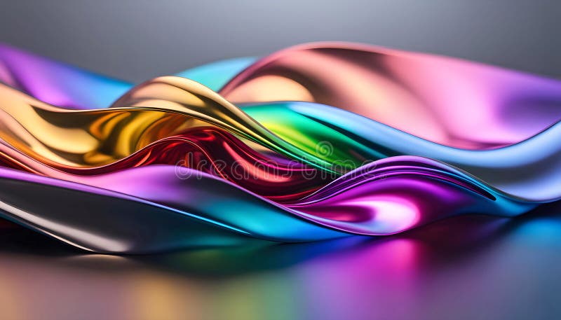 Abstract background from a rainbow flow of liquid metal, background for design, Decoration for wallpaper, desktop, poster, booklet cover. Printing on clothes, T-shirts. Creative illustration for design. Abstract background from a rainbow flow of liquid metal, background for design, Decoration for wallpaper, desktop, poster, booklet cover. Printing on clothes, T-shirts. Creative illustration for design