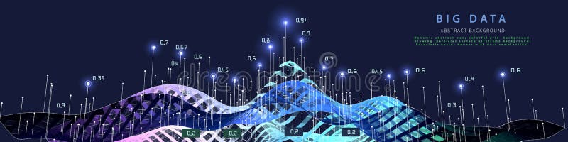 Abstrakt bakgrund med algoritmdata för rutnätsanalys. stora data. Analysalgoritmdata. kvantkryptografikoncept. stock illustrationer