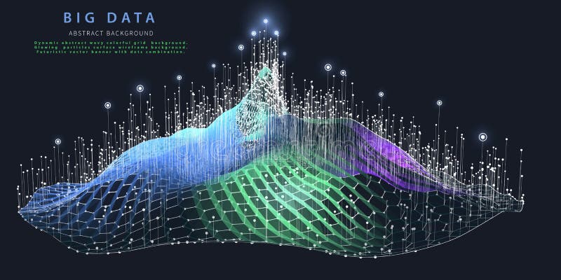 Abstrakt bakgrund med analysdata för algoritm för rutnät. stora data. Analysalgoritmdata. kvantkryptografikoncept. royaltyfri illustrationer