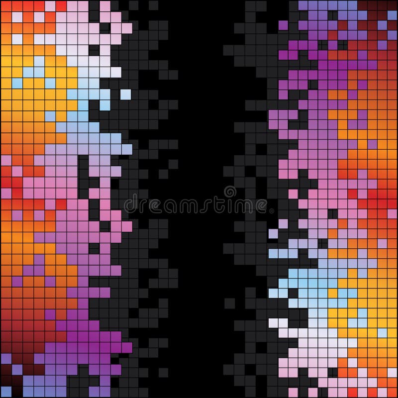 Abstrakt bakgrund med färgrika PIXEL för regnbåge royaltyfri illustrationer Abstrakt bakgrund med färgrika PIXEL för regnbåge royaltyfri illustrationer