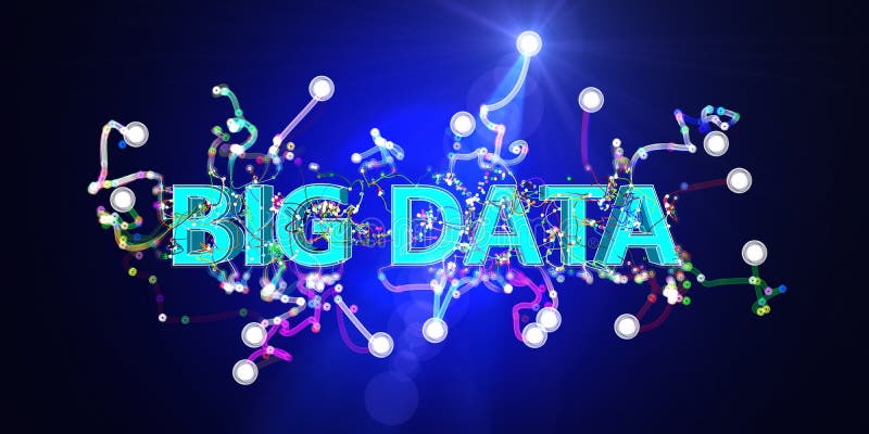 Abstrakt bakgrund med kaotiska linjer och stor datatext med trådram i blått. Analysalgoritmdata. kvantkryptografi royaltyfri illustrationer