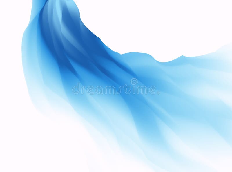 Abstrakt bakgrundsbluefractal Färgrika vågor som en skyla eller halsduk på den vita bakgrunden Ljus modern digital konst Idérik g royaltyfri illustrationer