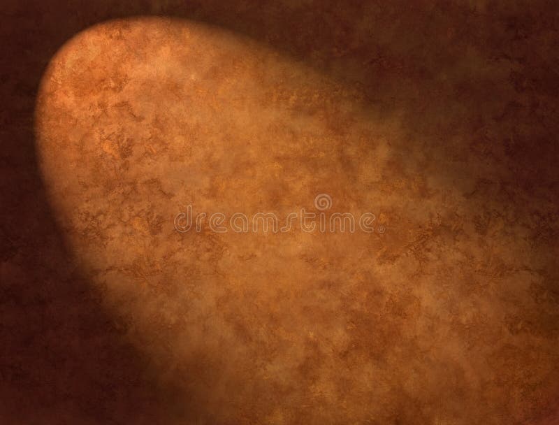 A spotlight on an abstract brown painted canvas background. A spotlight on an abstract brown painted canvas background