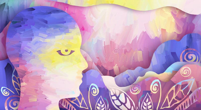 Abstrakt bakgrundsillustration med den mänskliga framsidan stock illustrationer Abstrakt bakgrundsillustration med den mänskliga framsidan stock illustrationer