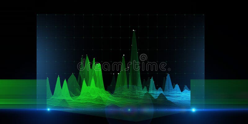 Abstrakt bakgrundsljud av färgdiagram från bullrande plan och ljus. konceptet med trådstomme för virtuella data analytisk. stock illustrationer
