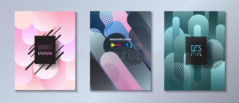 Abstrakt bauhaus för uppsättning för räkningsmall, memphis och bubblor för färg för hipsterstil grafiska fluid vektor illustrationer Abstrakt bauhaus för uppsättning för räkningsmall, memphis och bubblor för färg för hipsterstil grafiska fluid vektor illustrationer
