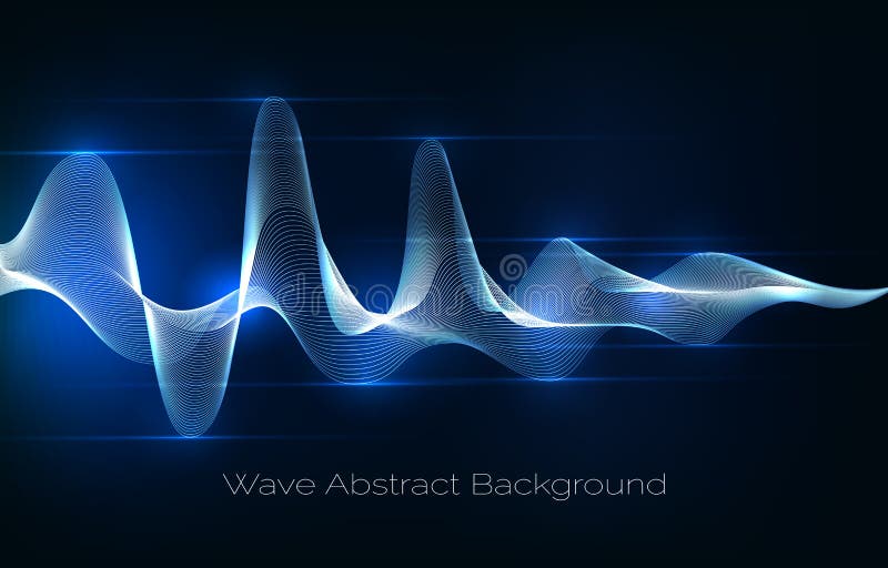 Abstrakt begreppbakgrund för solid våg Ljudsignal waveformvektorillustration