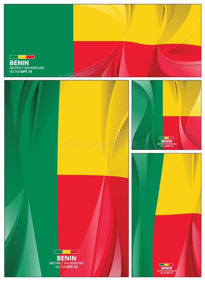 Abstrakt Benin flaggabakgrund vektor illustrationer