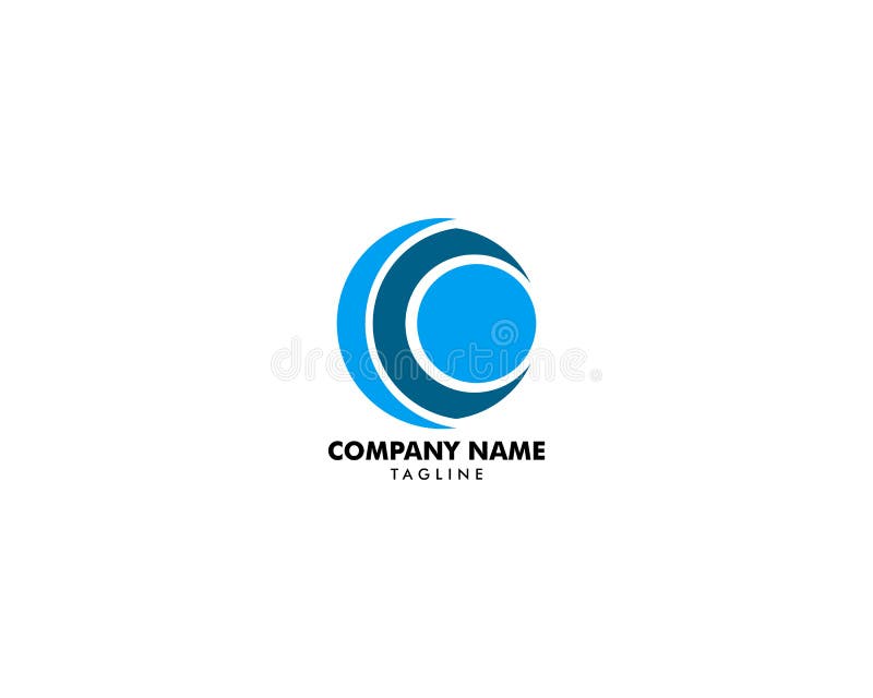 Abstrakt bl? ttcirkellogo stock illustrationer