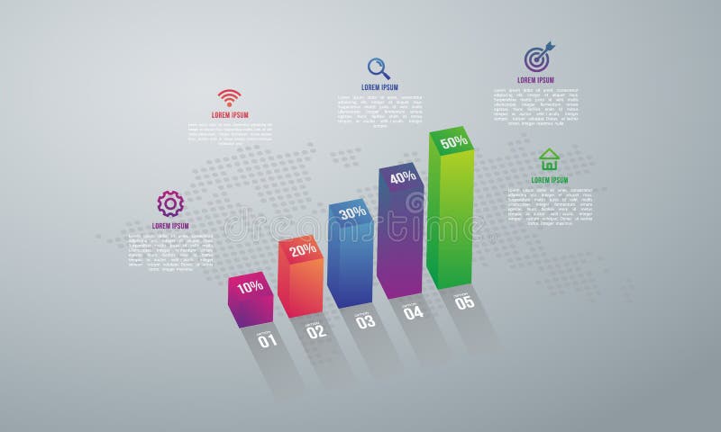 Abstrakt 3D cyfrowy ilustracyjny Infographic z 5 map opcją ilustracja wektor Abstrakt 3D cyfrowy ilustracyjny Infographic z 5 map opcją ilustracja wektor