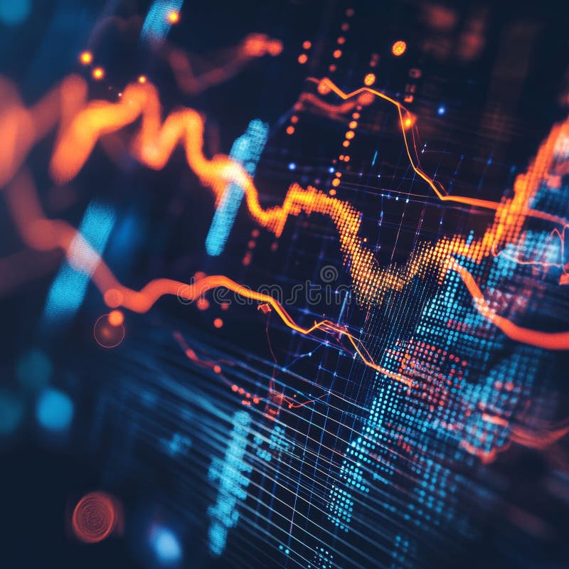 Abstrakt dataliberalisering med dynamiska linjer och digitala element vektor illustrationer