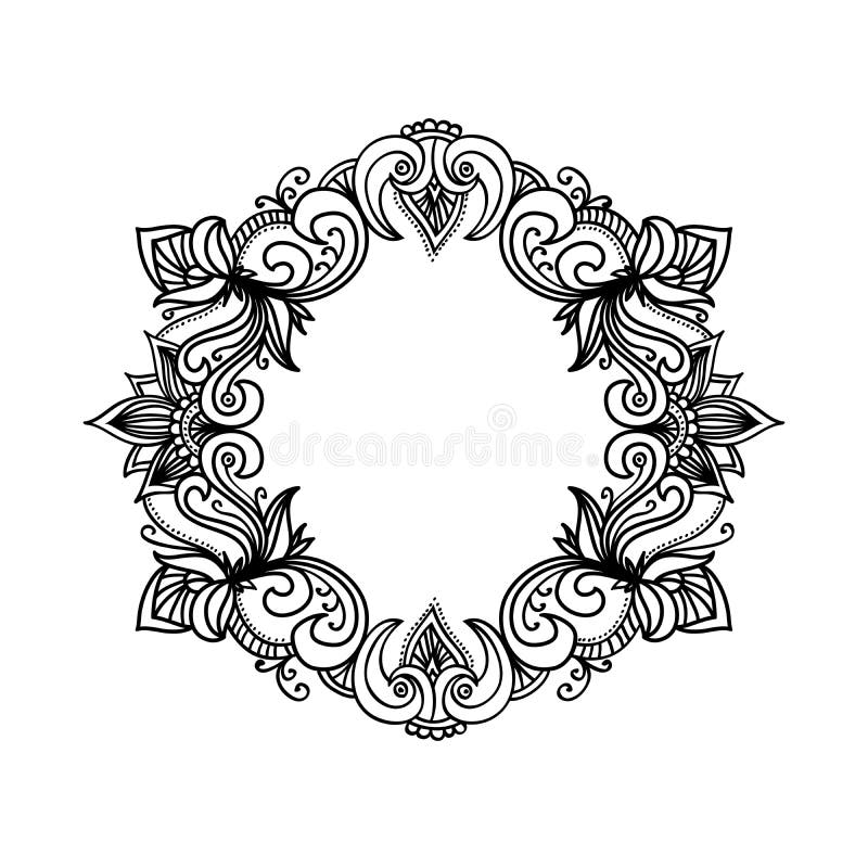 Abstrakt dekorativ dekorativ ram för vektor, hand royaltyfri illustrationer