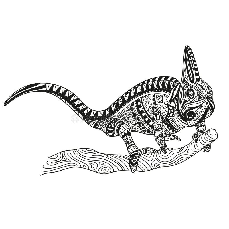 Abstrakt dekorativ kameleont royaltyfri illustrationer