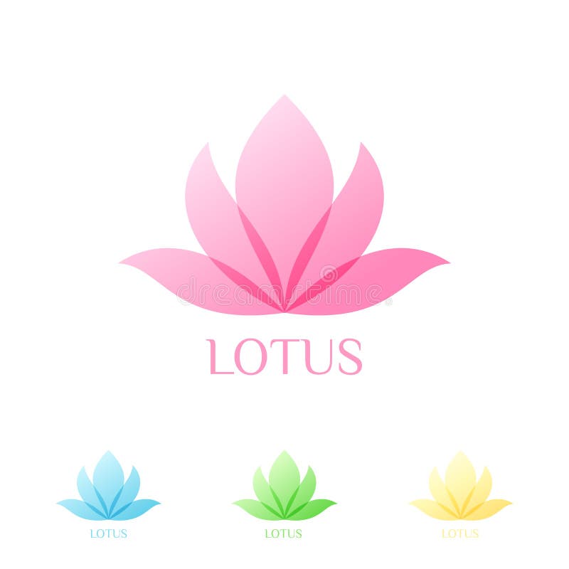 Abstrakt design för logo för lotusblommablomma vektor illustrationer