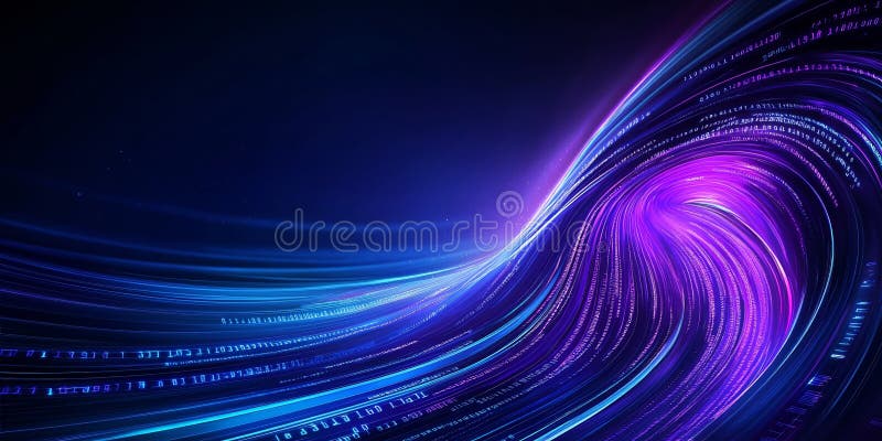 Abstrakt digital bakgrund som visar dataflödet och skapar en visuell tunnel royaltyfri illustrationer