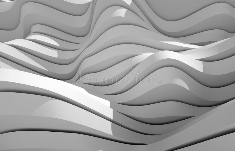 Abstrakt digital grafisk bakgrund vit vågig parameter 3 d royaltyfri illustrationer