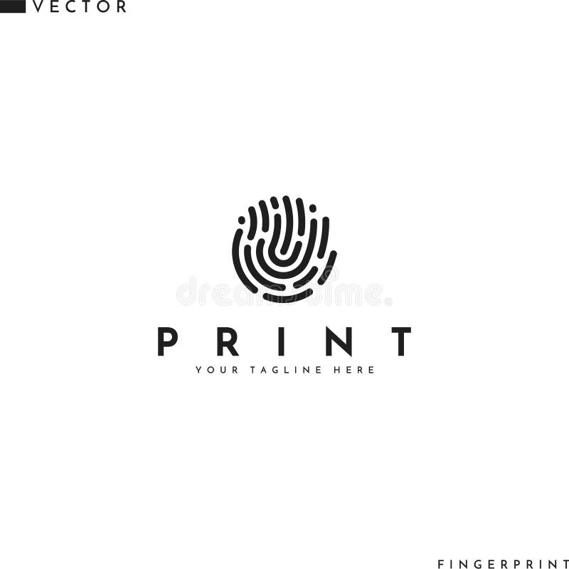 Abstrakt fingeravtryckslogotyp vektor illustrationer