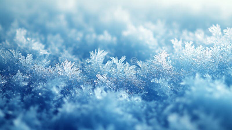 Abstrakt fryst lövmönster i icy blue-toner med en subtil frostig effekt. AI-genererad. royaltyfri illustrationer