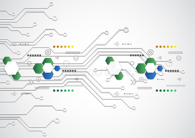 Abstrakt futuristisk teknologisk bakgrund med olika teknologiska beståndsdelar, vektor royaltyfri illustrationer Abstrakt futuristisk teknologisk bakgrund med olika teknologiska beståndsdelar, vektor royaltyfri illustrationer
