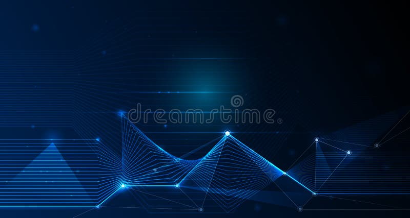 Abstrakt futuristiskt - molekylteknologi med linjära och polygonal modellformer med ingreppslinjer och ljust blänker stock illustrationer Abstrakt futuristiskt - molekylteknologi med linjära och polygonal modellformer med ingreppslinjer och ljust blänker stock illustrationer