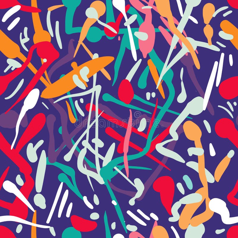Abstrakt färgrik sömlös modell för vektor stock illustrationer Abstrakt färgrik sömlös modell för vektor stock illustrationer