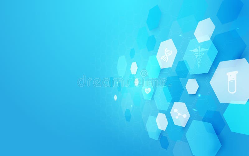 Abstrakt geometrisk formmedicin och vetenskapsbegreppsbakgrund medicinska symboler royaltyfri illustrationer
