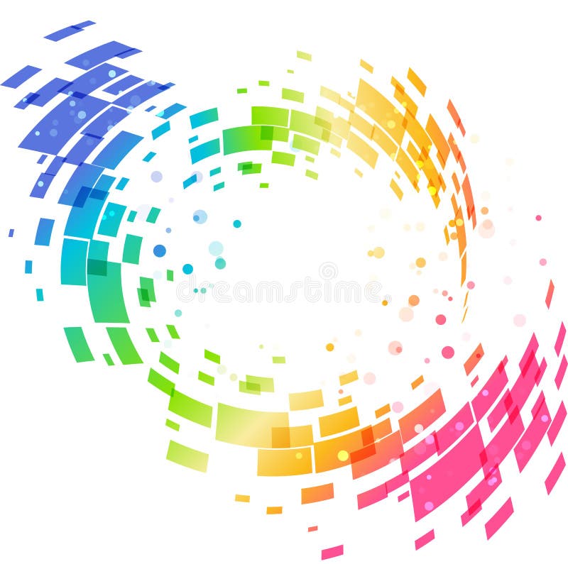 Abstrakt geometrisk färgrik rund bakgrund stock illustrationer