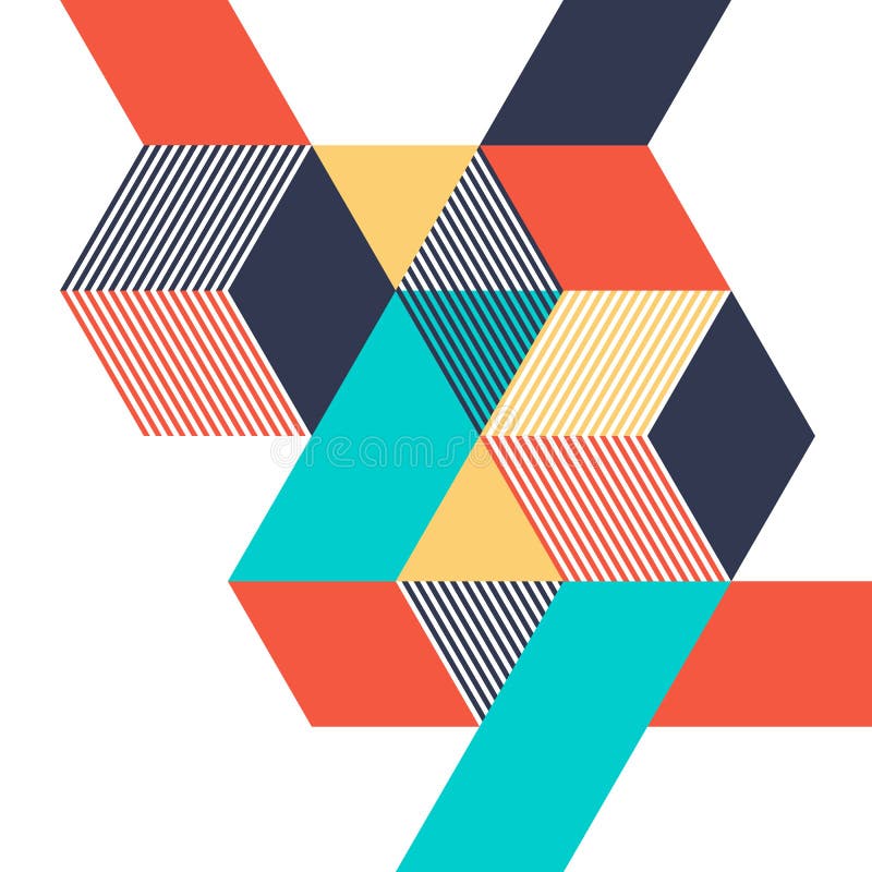 Abstrakt geometrisk isometrisk stil f? r modern konst f? r bakgrund f? r mall f? r formorienteringsdesign royaltyfri illustrationer