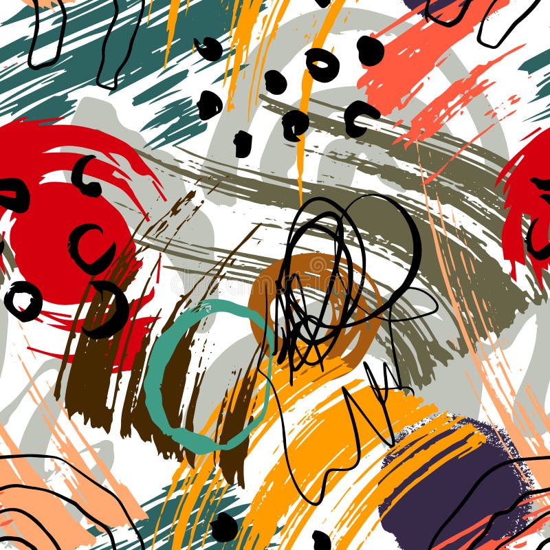 Abstrakt geometrisk modell med krabba linjer Backgrounded klotter seamless vektor f?r bakgrund royaltyfri illustrationer Abstrakt geometrisk modell med krabba linjer Backgrounded klotter seamless vektor f?r bakgrund royaltyfri illustrationer