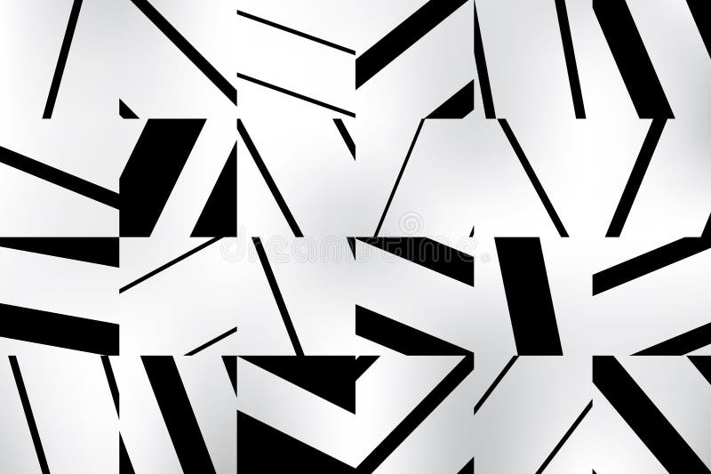 Abstrakt geometrisk modellbakgrund med svartvita randiga fyrkanter Du kan överdra din bild stock illustrationer