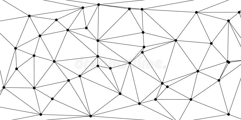 Abstrakt geometrisk nätbakgrund med sammankopplade svarta punkter och linjer minimalistisk polygonnätstruktur för sammankopplade s vektor illustrationer