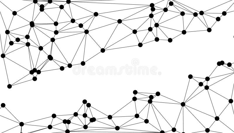 Abstrakt geometrisk nätbakgrund med sammankopplade svarta punkter och linjer minimalistisk polygonnätstruktur för sammankopplade s vektor illustrationer