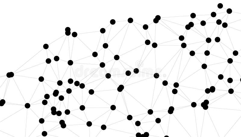 Abstrakt geometrisk nätbakgrund med sammankopplade svarta punkter och linjer minimalistisk polygonnätstruktur för sammankopplade s vektor illustrationer