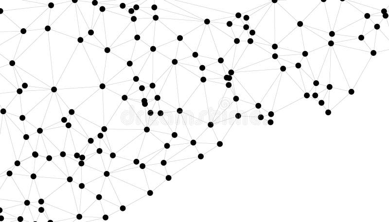 Abstrakt geometrisk nätbakgrund med sammankopplade svarta punkter och linjer minimalistisk polygonnätstruktur för sammankopplade s vektor illustrationer