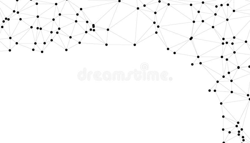Abstrakt geometrisk nätbakgrund med sammankopplade svarta punkter och linjer minimalistisk polygonnätstruktur för sammankopplade s royaltyfri illustrationer