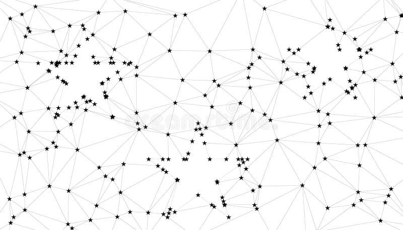 Abstrakt geometrisk nätbakgrund med sammankopplade svarta punkter och linjer minimalistisk polygonnätstruktur för sammankopplade s royaltyfri illustrationer