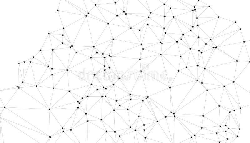 Abstrakt geometrisk nätbakgrund med sammankopplade svarta punkter och linjer minimalistisk polygonnätstruktur för sammankopplade s vektor illustrationer