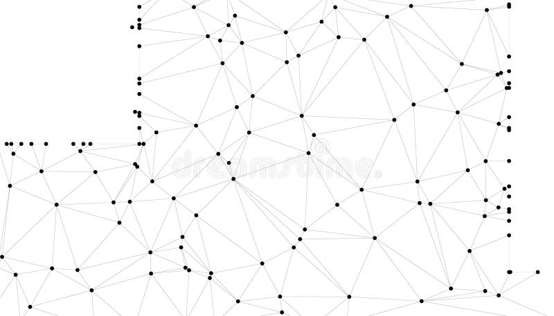 Abstrakt geometrisk nätbakgrund med sammankopplade svarta punkter och linjer minimalistisk polygonnätstruktur för sammankopplade s royaltyfri illustrationer