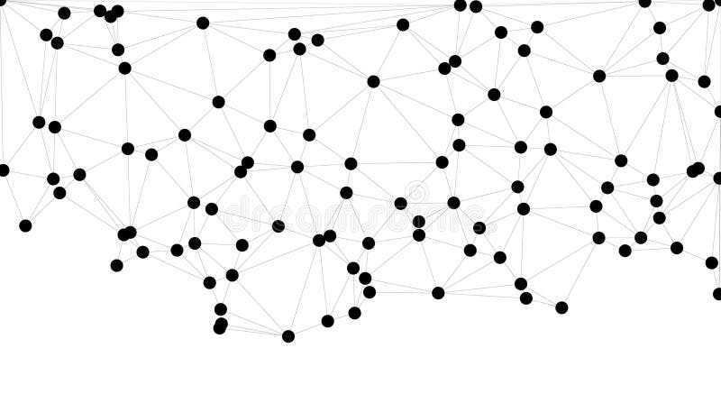 Abstrakt geometrisk nätbakgrund med sammankopplade svarta punkter och linjer minimalistisk polygonnätstruktur för sammankopplade s vektor illustrationer
