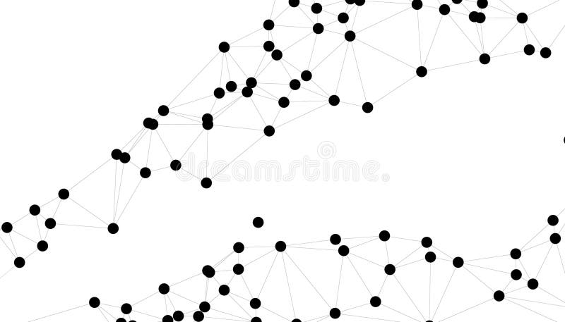 Abstrakt geometrisk nätbakgrund med sammankopplade svarta punkter och linjer minimalistisk polygonnätstruktur för sammankopplade s royaltyfri illustrationer