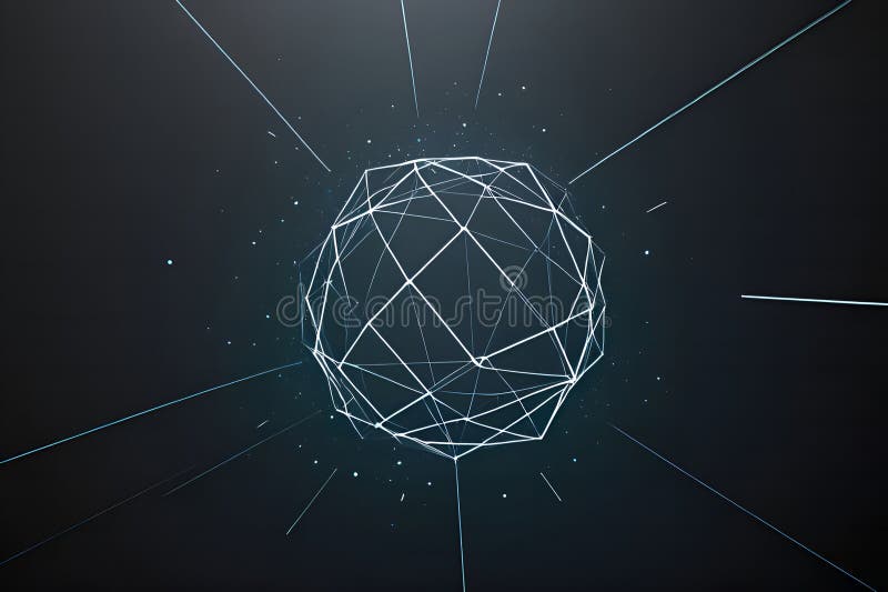 Abstrakt geometrisk nätverkssfär stock illustrationer