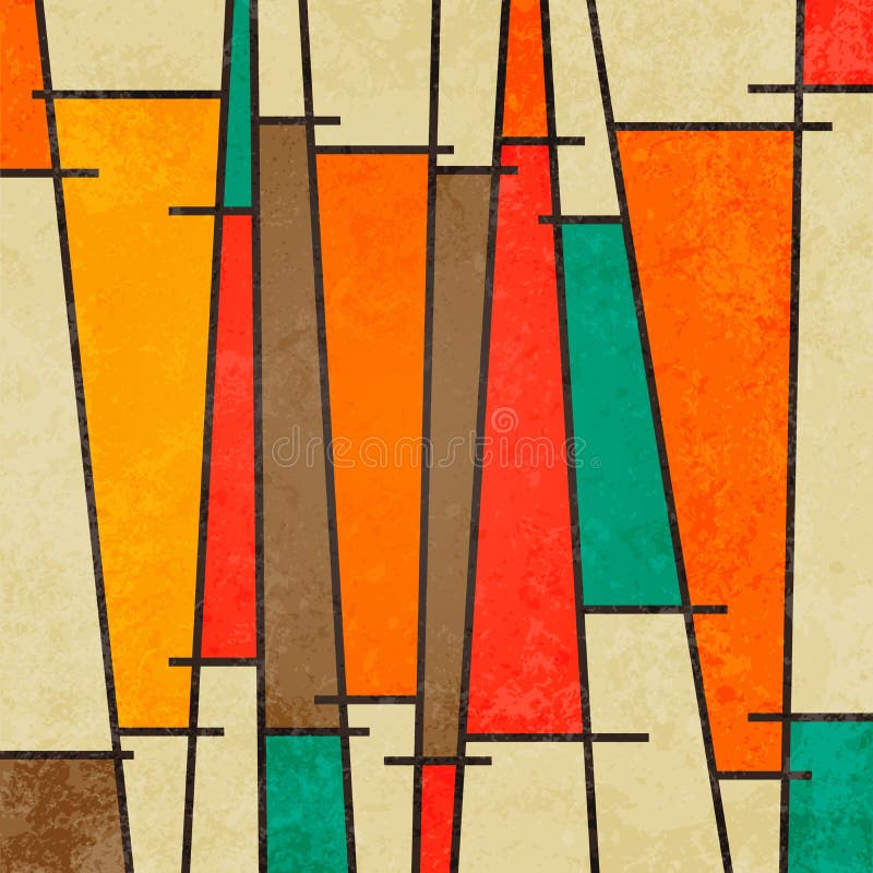 Abstrakt geometrisk retro färgglad bakgrund stock illustrationer