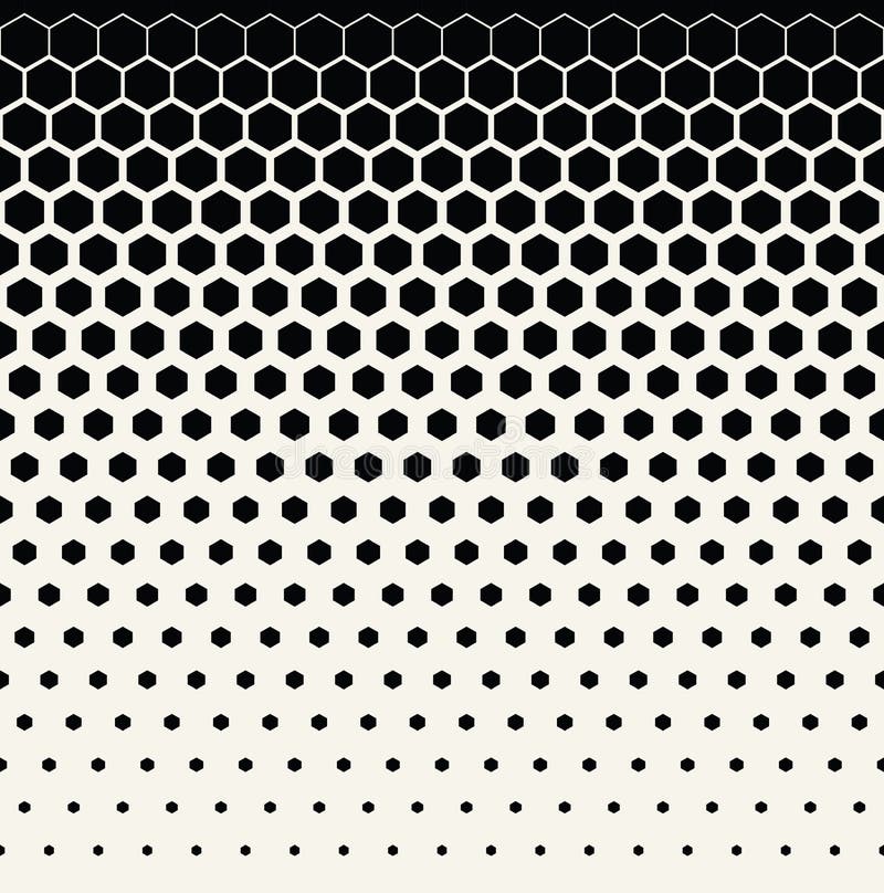 Abstrakt geometrisk svartvit grafisk rastrerad sexhörningsmodellbakgrund stock illustrationer
