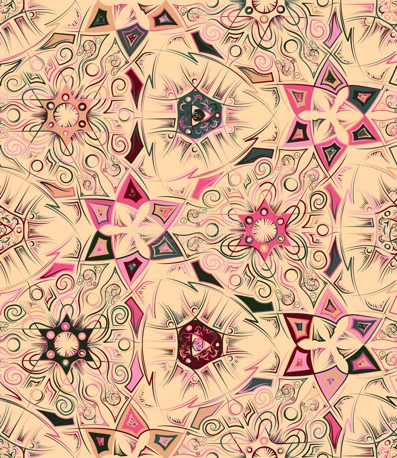 Abstrakt geometrisk sömlös modell med det djura trycket Moderiktig hand drog texturer Modern abstrakt design för affisch royaltyfri illustrationer