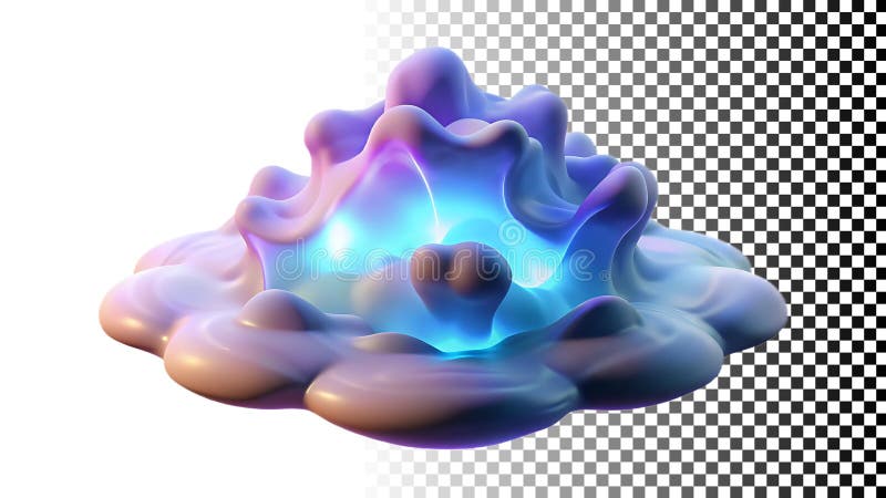 Abstrakt glödande molnform mystiskt energigrafiskt element png transparent bild Generativ AI vektor illustrationer