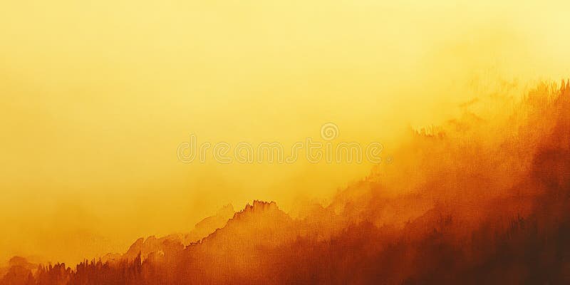 Abstrakt Golden Sunset liggande Watercolor Painting Art Background Sky varmbrunt faller varmt royaltyfri illustrationer
