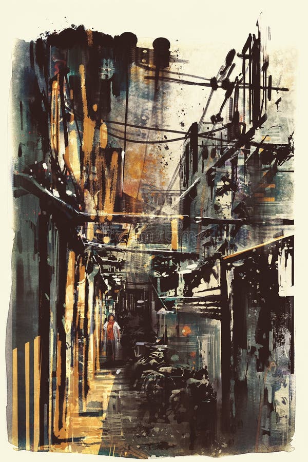 Abstrakt grunge av cityscape vektor illustrationer Abstrakt grunge av cityscape vektor illustrationer