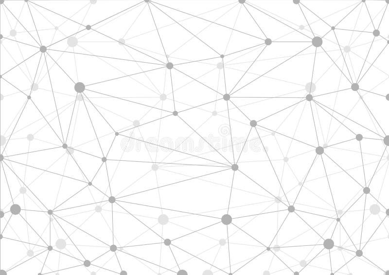 Abstrakt grå geometrisk bakgrund med kaos av förbindelselinjer och prickar stock illustrationer